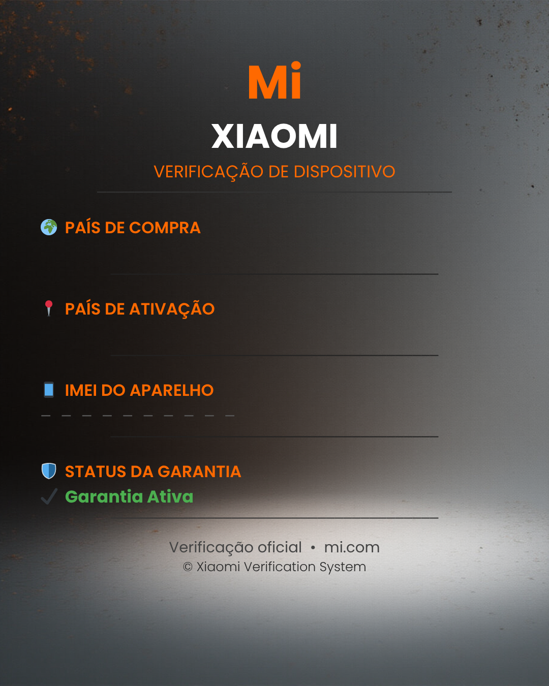 XIAOMI INFORMAÇÕES COMPLETAS + STATUS LIMPO/PERDIDO => IMEI/SN/CÓDIGO (NOVO CÓDIGO DE BLOQUEIO)